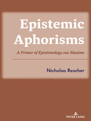 cover image of Epistemic Aphorisms